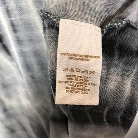 Free People Ashbury Gray Tie Dye Shirt Top Medium - Picture 5 of 6